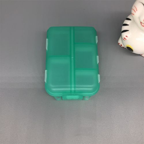 Mini one-week portable 10-grid pill box anytime double-layer tablet pill box plastic storage box