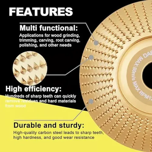 🔥🔨 Pro-Grade Wood Cutting Discs 💪 3 in 1 Wood Carving Disc Set Smooth Any Curve  No Bumps  Finally   Grind  Polish & Trim Wood  Without Arm Fatigue