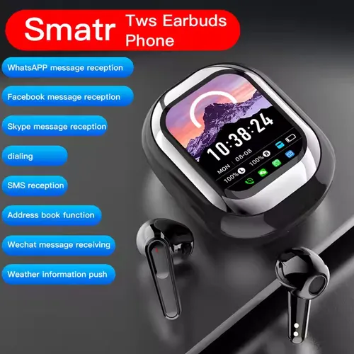 Smart Mobile Phone SE-ONE Wireless Earphone TWS Headset Touchscreen BT Headphones Whatsapp Facebook Message Push 2.01 TFT 300Mah
