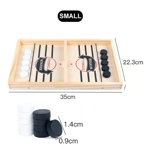 🔥table football winning game🔥 A game full of speed and action where the aim is to play all the pucks to the opposing player's side of the divided board, but the operation must be done with only one hand and the discs must be pushed through the opening to the other side using the rubber band! AVAILABLE IN SMALL OR LARGE!