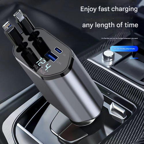COD!!! Retractable Car Charger, starry sky ceiling projector light, 4 in 1 Fast Charging Car Charger USB-C & USB-A Compatible with iPhone 16&15&14&13&12&11,Galaxy,Pixel