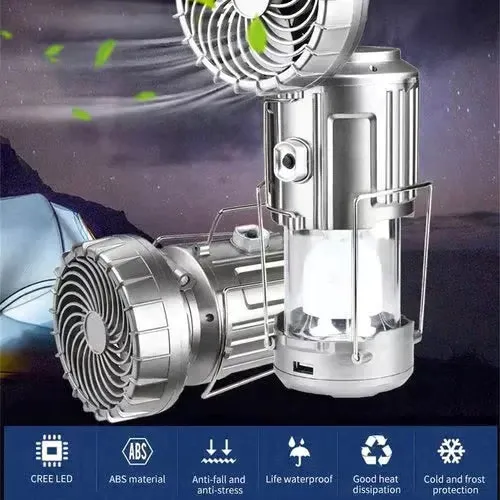 🔥Solar charging 5-In-1 Portable LED Camping Lantern With Fan
