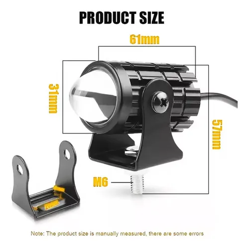 2-Pack Mini LED Driving Lamps with Switch, Dual Color High Luminance Spotlight for Trucks Super bright dual color motorcycle spotlight, yellow and white dual light, one light for two purposes, special design, with switch, easy to install, high quality aluminum material, wide range of uses. Accompany you to drive safely at any time.