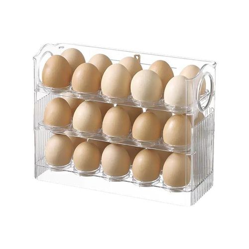 Automatic flip egg storage box refrigerator side door storage rack kitchen dedicated egg tray storage artifact duck egg box