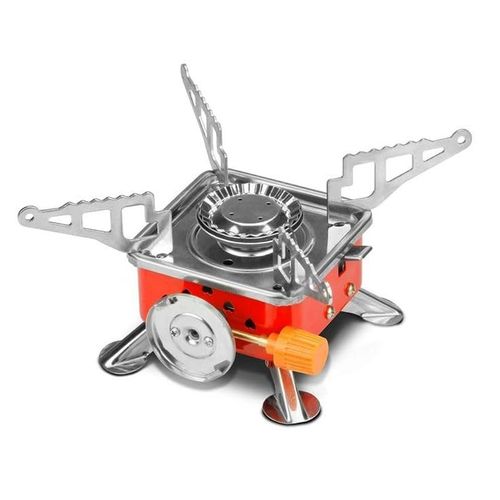 Mini Camping Stove, Compact Folding Square Gas Stove Windproof Outdoor Backpacking Hiking Picnic Gas