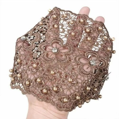 elegant women's beaded lace headbands – wide floral pattern