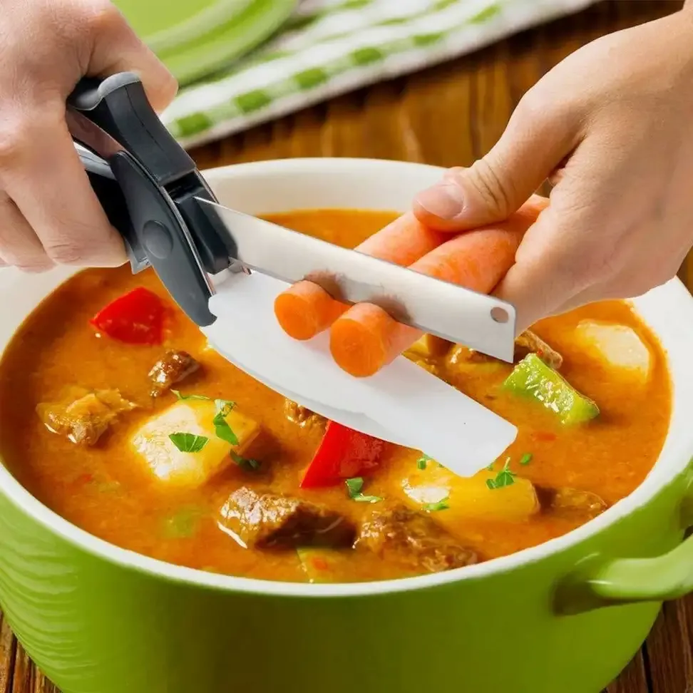 Multipurpose Vegetable Scissors with Cutting Board, Vegetable Scissors, Kitchen Chopping Scissors, Salad Scissors (1 pcs),