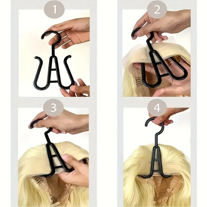 2pcs Wig Storage Set, Includes 1 Storage Bag and 1 Hooks, Portable Wig Protective Pouch, Wig Organizer Hanging Bag, Closet Storage Hanging Bag, Multiple Colors Available