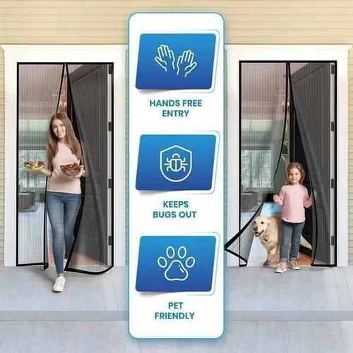 🔥Magnetic screen door. Anti-mosquito. Quiet ventilation