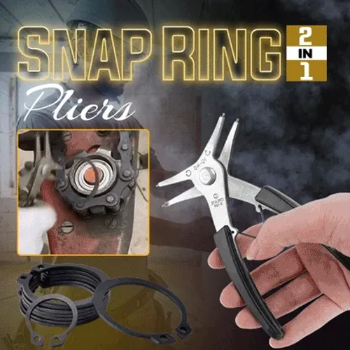 2 in 1 Snap Ring Pliers Dual-use snap ring pliers, one clamp with two, the inside and outside card for dual-use, do not need to change the head, easy to operate.  And to provide you with a comfortable working experience.