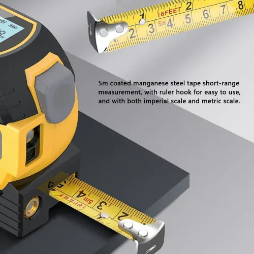 Convenient and portable 3-in-1 multi-function laser distance meter: 5m tape measure and 40m distance meter, suitable for home and construction projects