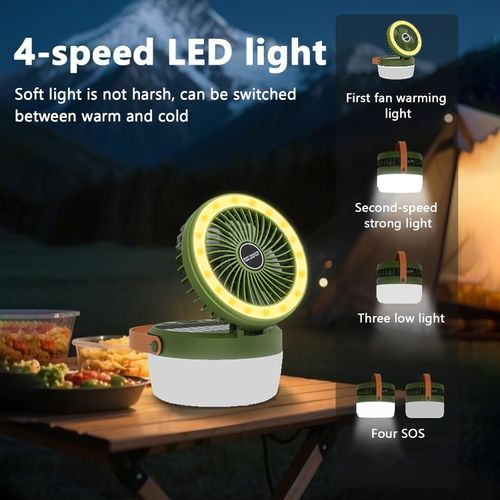 Solar Camping Light with Fan