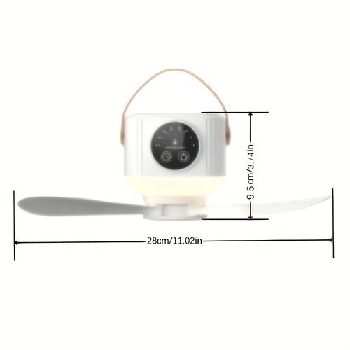 Portable Mini Hanging Fan Quiet Strong Airflow USB With Night Light Ideal For Dorm Camping Household Scenarios