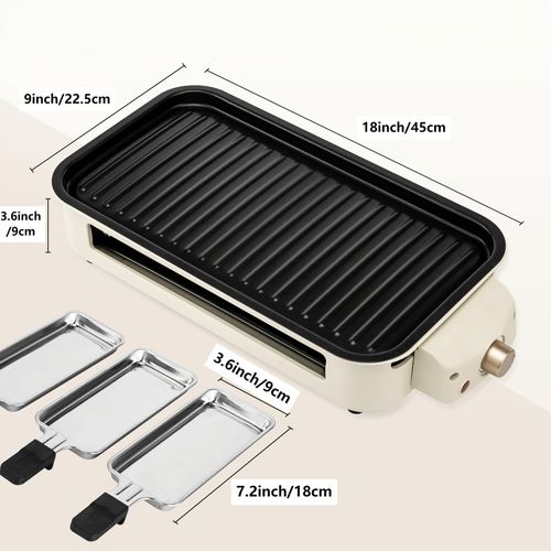 Smokeless Indoor Electric BBQ Griddle Stainless Steel with Removable Nonstick Plate Dishwasher Safe Ideal Christmas Gift