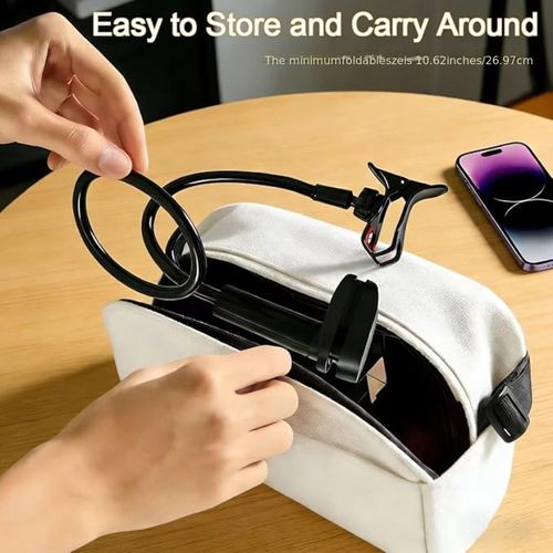 360-Degree Universal Hose Phone Holder, Lazy Bracket, Stable Anti-Shake, Adjustable Angle, Clip-on Bracket for Desk and Bedside, Holiday Gift