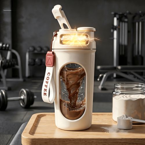 Portable wireless-charging multifunctional mini blender and coffee cup, capable of making various drinks such as milkshakes. Suitable for personal use, households, kitchens, offices and fitness scenarios