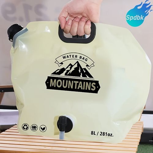 2.11gal Foldable PET Water Container with Faucet Lightweight Portable Jug for Camping Hiking and Travel