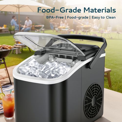 Portable Household Ice Maker Auto Clean Dual Ice Sizes Fast Ice Production Kitchen Camping Barbecue Use 9 Cubes In 8 Minutes
