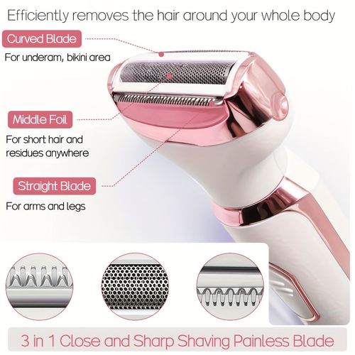 Portable Lady Hair Remover wet dry comfortable full body hair trimming personal care kit 4 in 1