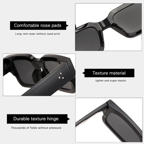 Unisex 2PCS Chunky Frame Sunglasses - UV400 Protection, Trendy Beach Eyewear, Plastic Bold Look Shades, Women's Accessories, Ideal for Casual Outings & Beach Days,summervibes