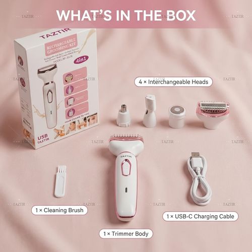 Portable Lady Hair Remover wet dry comfortable full body hair trimming personal care kit 4 in 1