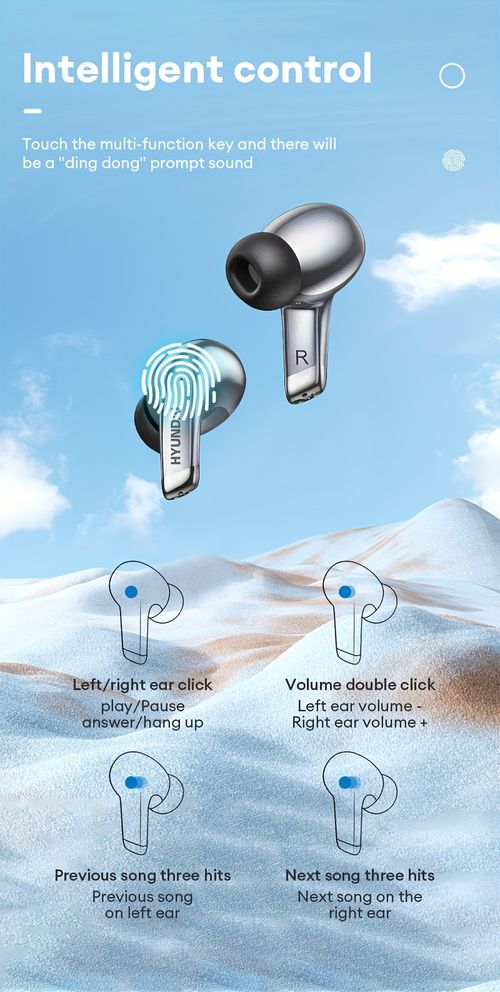 Hyundai 2026 wireless earbuds low latency sound isolation microphone long battery daily gaming sports music