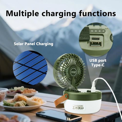 Solar Camping Light with Fan
