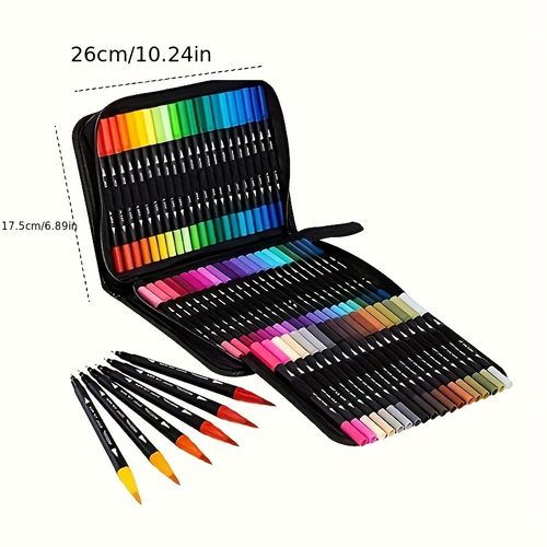 60 Color Artist Color Marker Set, Adult Coloring Book, Bullet Diary, Fine Art And Brush Tip Pen Art, Christmas Halloween Gift, Professional Art Use