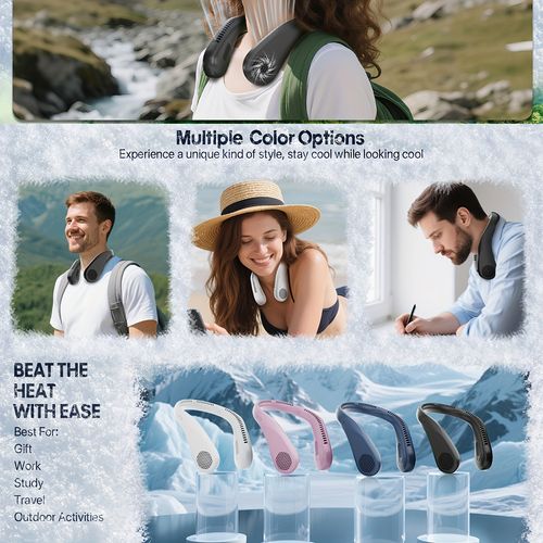 Portable Neck Fan long working time comfortable wear easy cooling for outdoor activities new arrival