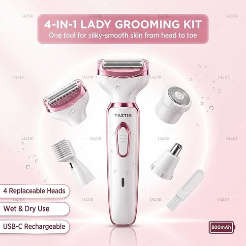 Portable Lady Hair Remover wet dry comfortable full body hair trimming personal care kit 4 in 1
