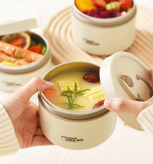 Lancheira de isolamento em aço inoxidável 304, balde de isolamento selado à prova de fugas, lancheira multicamada para crianças e estudantes, caixa de arroz