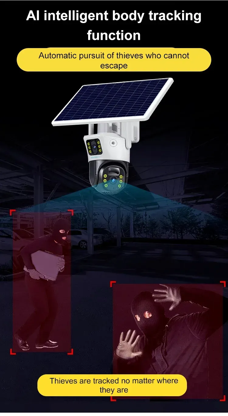 Câmera de vigilância solar sem fio
