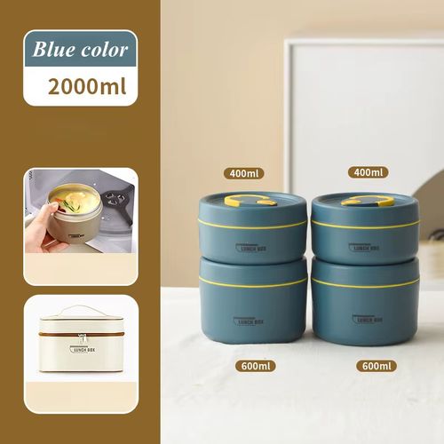 Lancheira de isolamento em aço inoxidável 304, balde de isolamento selado à prova de fugas, lancheira multicamada para crianças e estudantes, caixa de arroz