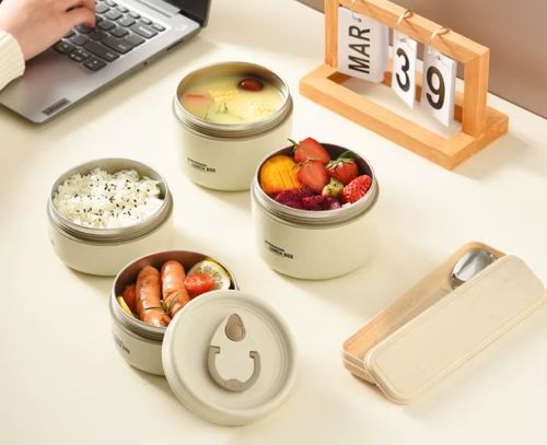 Lancheira de isolamento em aço inoxidável 304, balde de isolamento selado à prova de fugas, lancheira multicamada para crianças e estudantes, caixa de arroz