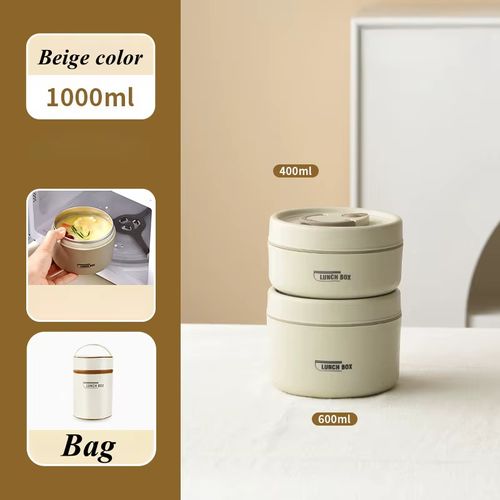 Lancheira de isolamento em aço inoxidável 304, balde de isolamento selado à prova de fugas, lancheira multicamada para crianças e estudantes, caixa de arroz
