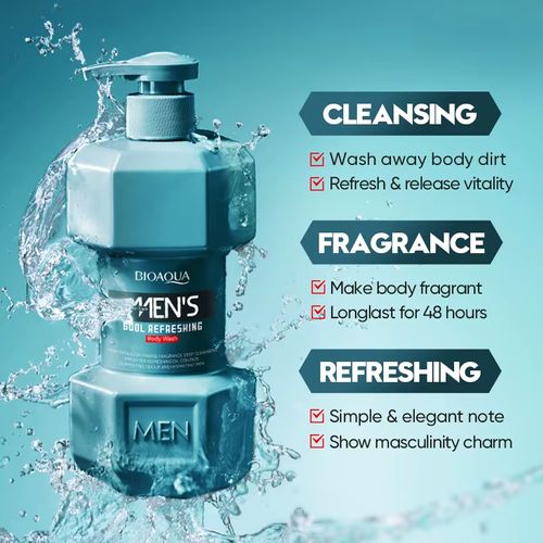 Oferta por tempo limitado: Compre um e leve outro gratis  Sabonete líquido corporal masculino SADOER Private Label com fragrância refrescante Oceans, para limpeza profunda, clareamento e hidratação da pele.