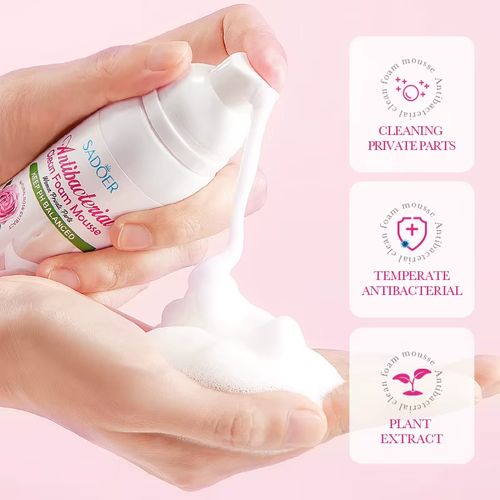 Oferta por tempo limitado: Compre um e leve outro gratis   SADOER Mousse de limpeza antibacteriana de alta qualidade, suave e não irritante para cuidados pessoais femininos.
