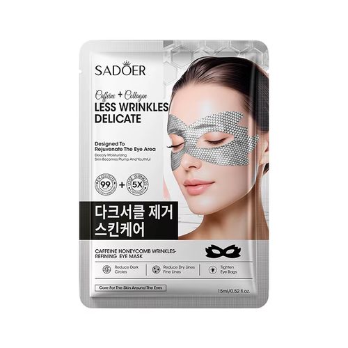 Máscara para Olhos SADOER Honeycomb em Gel para Cuidado dos Olhos com Cafeína, Polipeptídeos, Colágeno e Mel. Remove Olheiras, Antirrugas e Protege a Área dos Olhos durante o Sono.