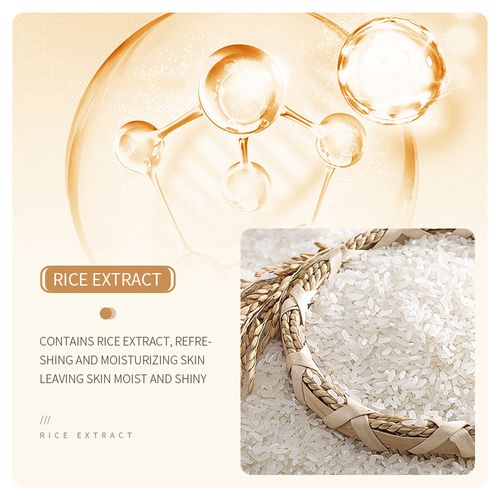 Kit de cuidados faciais hidratantes com purê de arroz orgânico de marca própria OEM, creme sérum, produtos naturais para a pele.