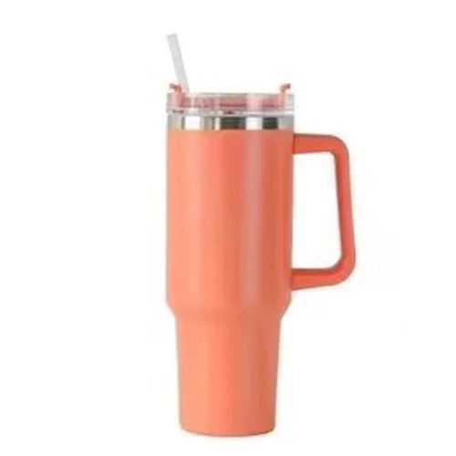 Venda rápida. Caneca térmica de 40 onças, inoxidável, estanque, de dupla parede, garrafa d'água, copo de bebida de grande capacidade, com alça e canudo, xícara de café.