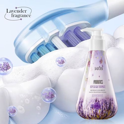 Oferta por tempo limitado: Compre um e leve outro gratis  Creme dental probiótico de lavanda SADOER, refrescante, clareador, para limpeza básica, com menta coreana, para higiene bucal, à base de ervas, mais vendido para casa