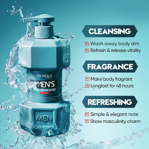 Oferta por tempo limitado: Compre um e leve outro gratis  Sabonete líquido corporal masculino SADOER Private Label com fragrância refrescante Oceans, para limpeza profunda, clareamento e hidratação da pele.