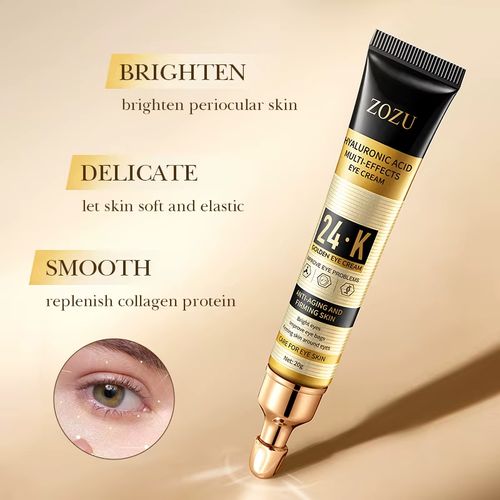 Oferta por tempo limitado: Compre um e leve outro grátis Creme para Olhos com Ouro 24K, Antirrugas, Ácido Hialurônico, Hidratante, Suavizante e Reparador para Olheiras. Contém Cafeína e Efeito Lifting.💖