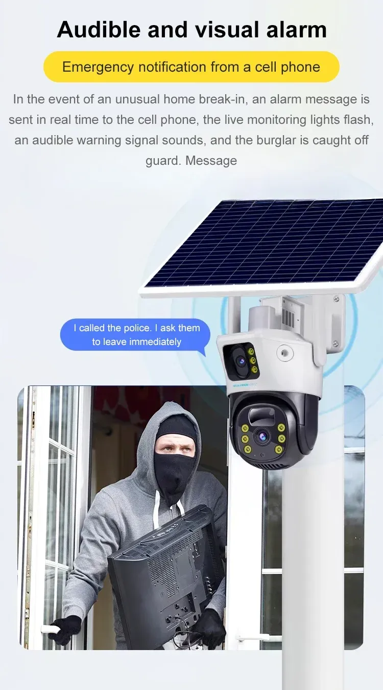 Câmera de vigilância solar sem fio