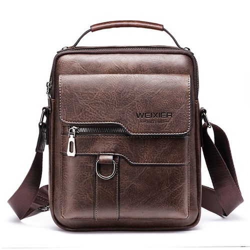 Desconto de 50% por tempo limitado  Sling bag masculino com capacidade grande, feito de couro de alta qualidade, pode ser usado sobre o ombro ou cruzado pelo corpo, exclusivo e de luxo para homens.