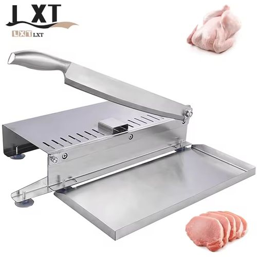 Fatiador manual de carne Cortador de ossos e carne  Utilização em cozinhas comerciais e domésticas: Adequado para fatiar diversos ingredientes, como carne seca, carne congelada, costelas, frango, peixe e alimentos cozinhados.