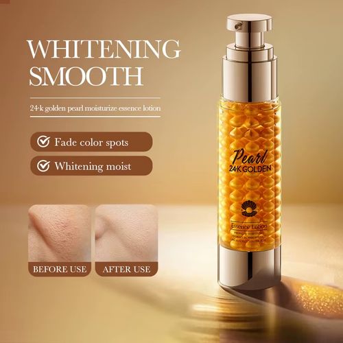 Loção facial hidratante com essência de colágeno e pérolas de ouro 24k, antirrugas, hidratante e clareadora.