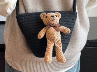 New Ins Viral Woven Mini Bucket Bag