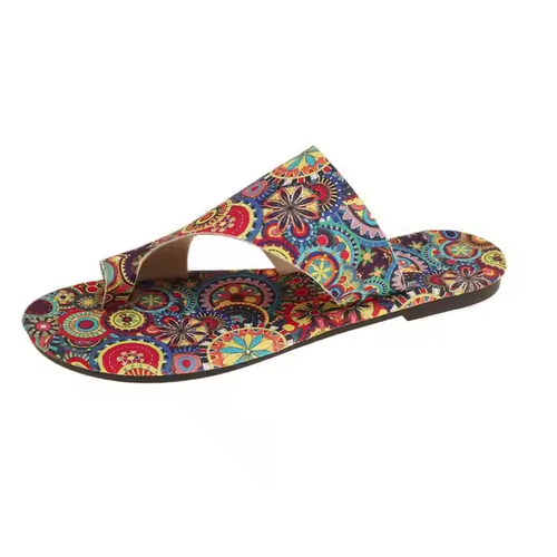Summer new breathable printed slip-on Roman style sandals, EU: 37