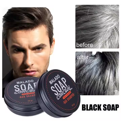 Shampoo soap for white hair to turn black hair Men's shampoo soap gently moisturizes black hair and makes it smooth